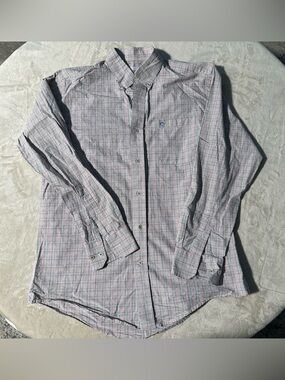 Southern Tide Men's Button-Down Check Shirt in White, Blue & Red